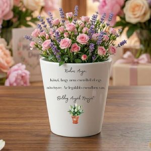 anyák napi ajándék kaspó vicces felirattal növényekhez